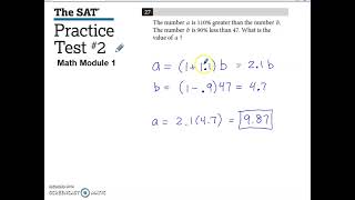 SAT Practice Test #2 Math Module 1 Problem #27