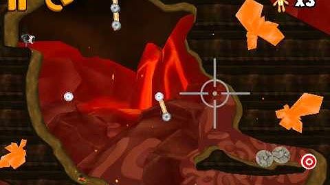 Ragdoll Blaster 3 Magma Basin 4-10 Pushover 3 Stars Tutorial Walkthrough