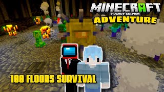 100 Floors Survival CHALLENGE! - Minecraft Pocket Edition 1.19