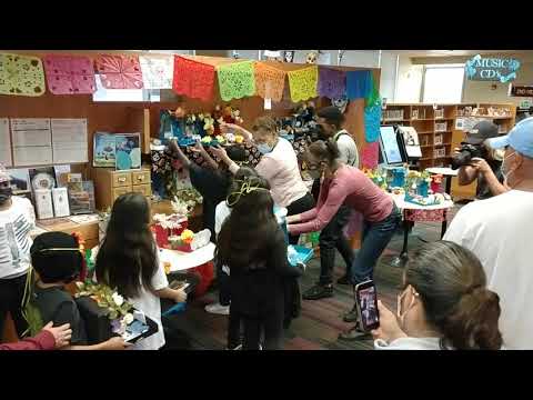 Ofrendas made by New Highland Academy students going on display at the Oakland Public Library.