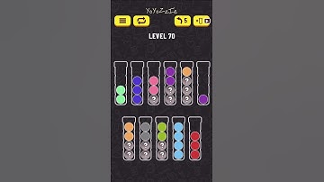 Ball Sort Puzzle Level 70 Walkthrough 🧪⚪️⚪️⚪️⁉️, #mystery level #shorts