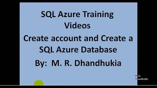 SQL Azure - Create account and Create a SQL Azure Database