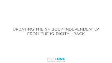Support | Updating the firmware on the XF camera body | Phase One
