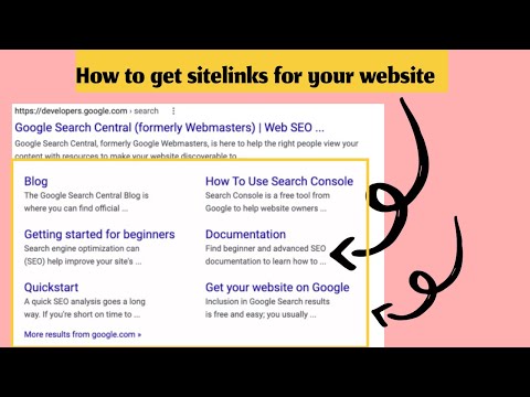 How to get sitelinks for your website in google search