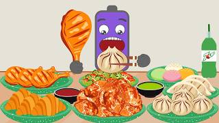 CRISPY Gochu Basasak Chicken & Dumplings 🍗🥟 | Mukbang Animation | Battery Charging | NCR Animation