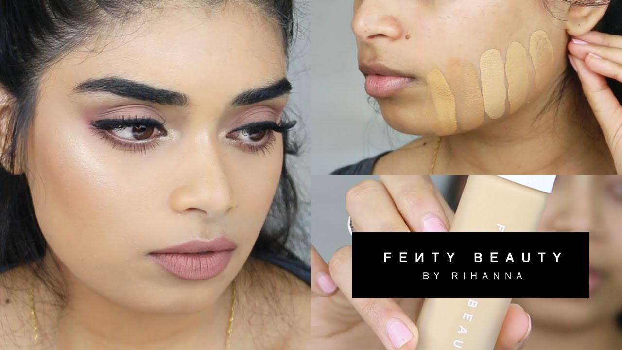 Fenty Beauty Foundation Review Swatches Of 150 2 240 340 4 Medium Indian Skintones Youtube