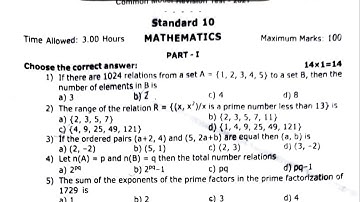 10th Maths Common Model Revision Test Question EM 2021 Thirunelveli District | 10th Maths Revision