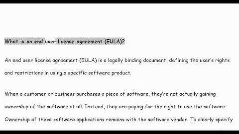 What is an end user License Agreement EULA