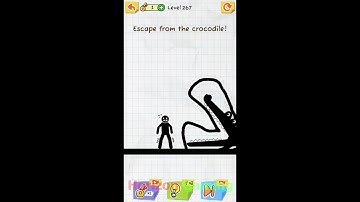 Draw 2 Save: Stickman Puzzle LEVEL 267 Escape from the crocodile - Gameplay Walkthrough Android IOS