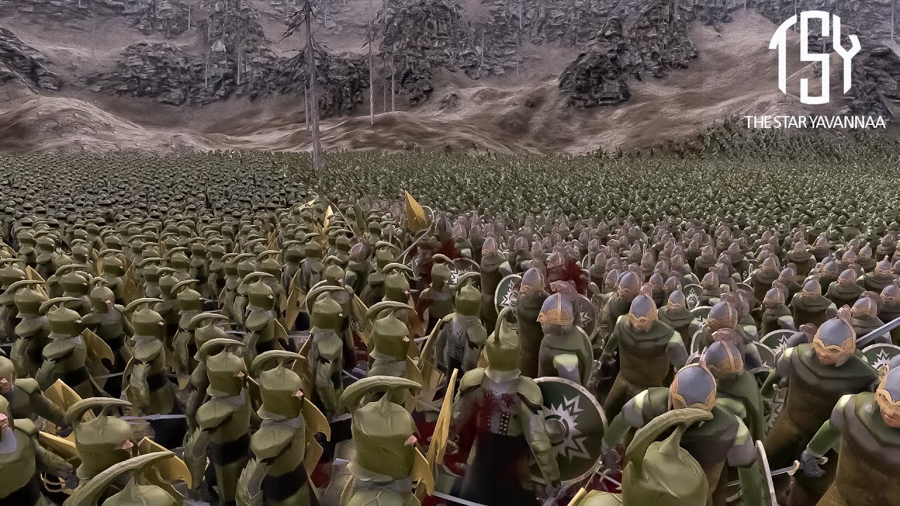 18.000 Rohan Soldiers vs 20.000 Elf Shields- Ultimate Epic Battle Simulator 2- UEBS 2