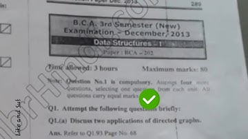 2013 Mdu BCA 3rd Sem Data Structure Question Paper #MduQuestionPaper.in