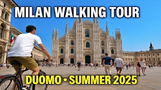 Milan Duomo Walking Tour 2025 | Cathedral & City Streets in 4K