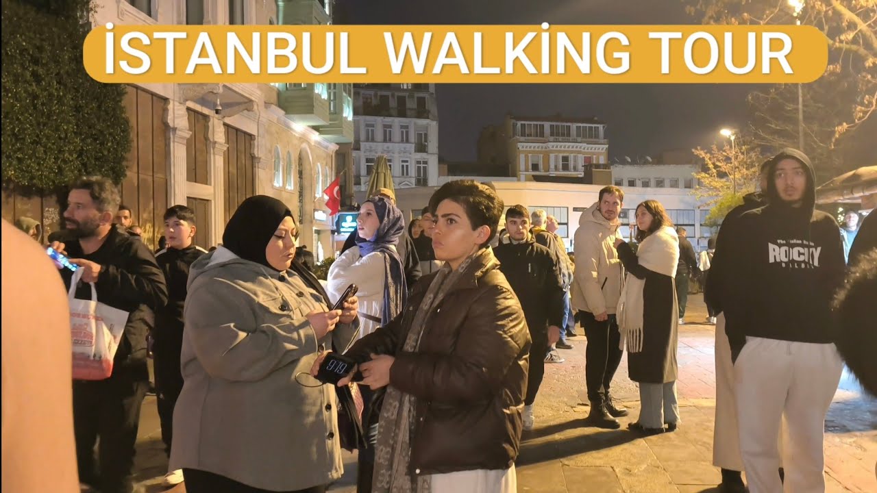 Istanbul, Walking Tour, Beyoglu Galata, 4K, City Walk). 