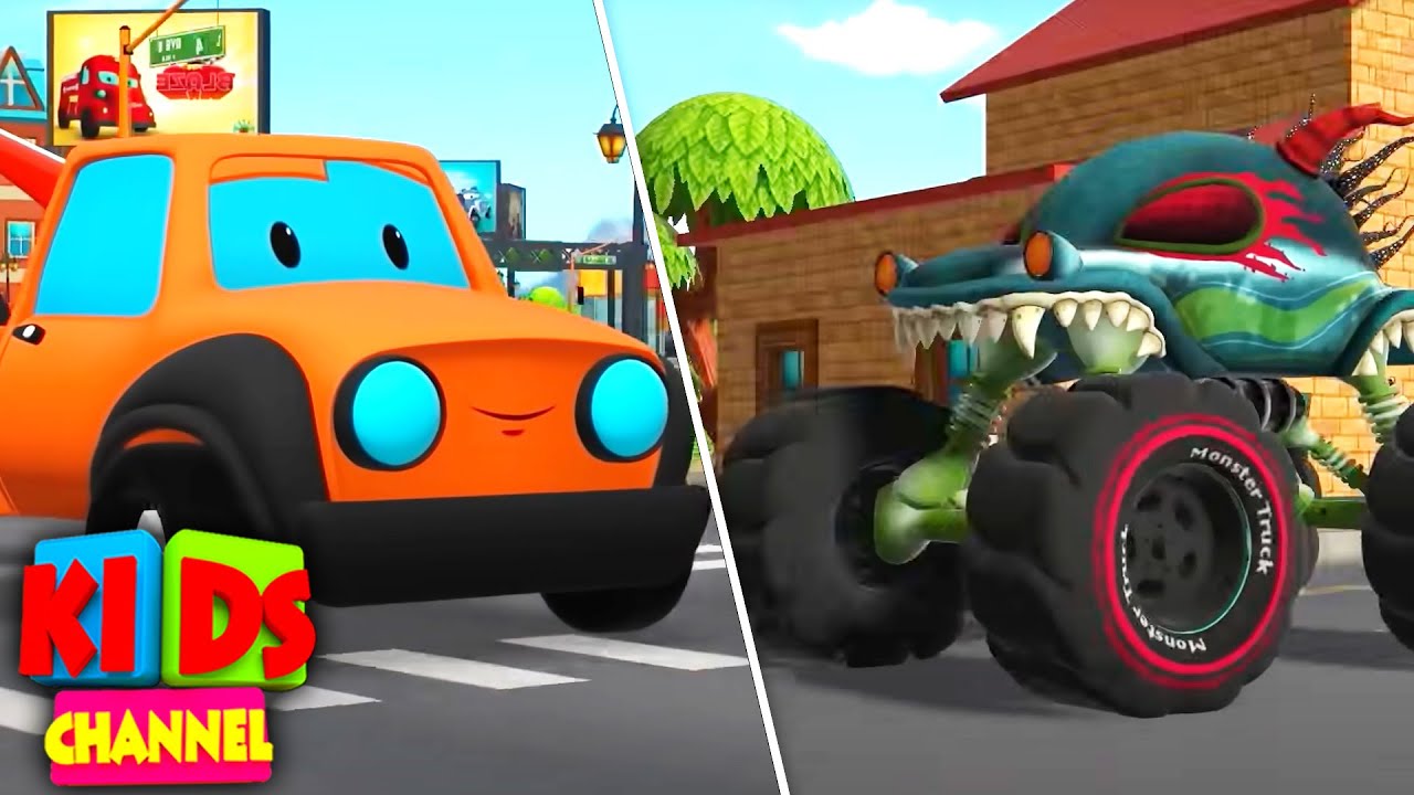 ⁣Road Rangers Vs Haunted House Monster Truck | Car Cartoon Videos for Kids