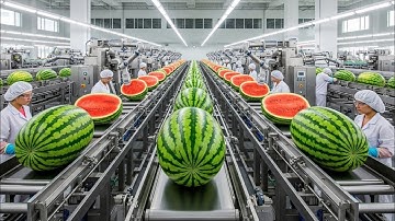 Inside a Modern Watermelon Factory: From Fresh Watermelon to Delicious Desserts (The Whole Process)