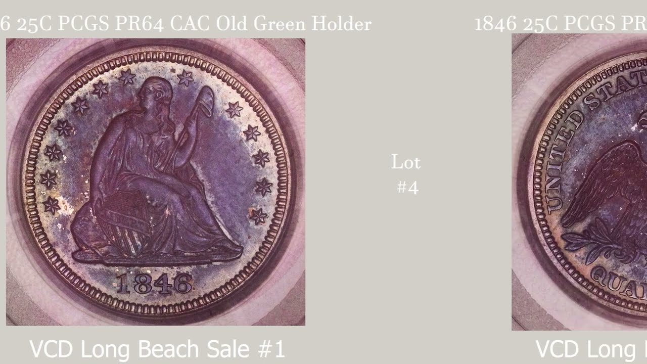 1846 25C PCGS PR64 CAC Old Green Holder