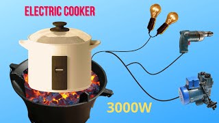 I Turn a Rice Cooker into 220 Electric Generator | Electronic ideas