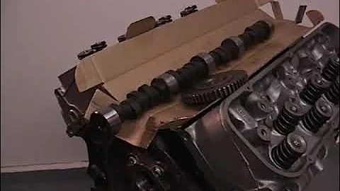 Install camshaft timing gear drive on BB 454 chevy engine part #1 0f 4..same as 350 SBC