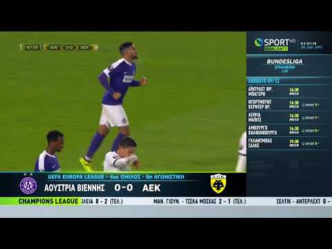 Αούστρια-ΑΕΚ 0-0 Στιγμιότυπα HD 6η Άγ. 7-12-2017