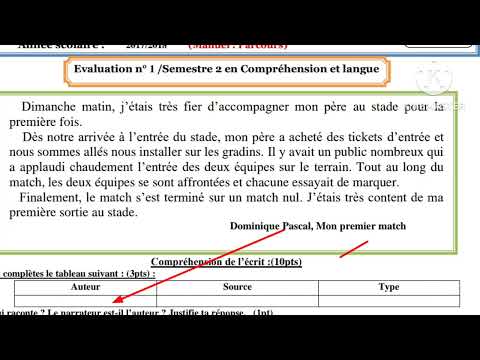 1ère année collège évaluation N1 2ème semestre compréhension et langue الأولى إعدادي
