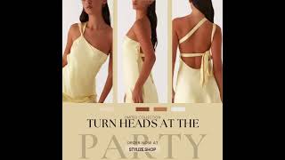 Fall Party Ready Womens Backless One-Shoulder Mini Dress Sexy Cami Look