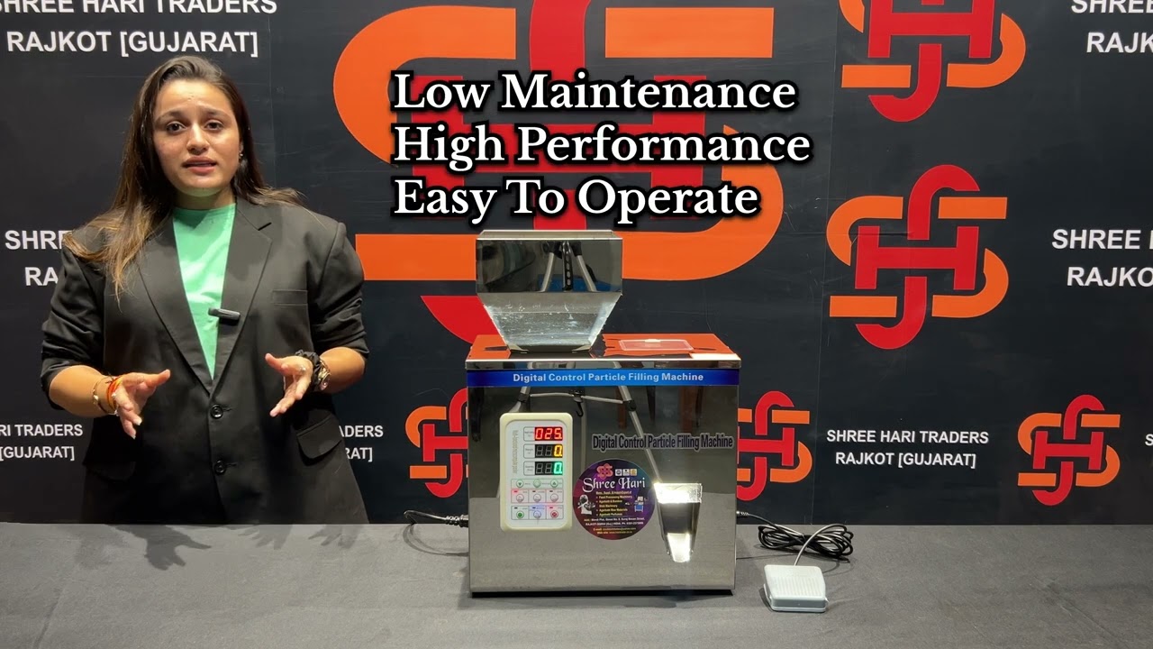1–100 gm Weight Filler Machine | Semi Automatic Granule & Powder Filler | Shree Hari Traders Rajkot
