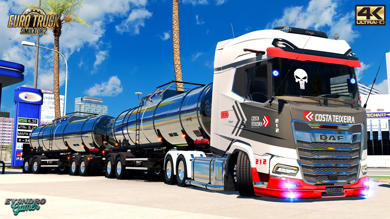 Diesel Comum (50 t) DAF XG+ 530CV Qualificada Tanque Randon Dest WGCC Ets2 V1.56