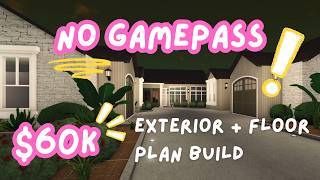 60k NO GAMEPASS Bloxburg Rustic Contemporary Family Home [EXTERIOR   FLOORPLAN]
