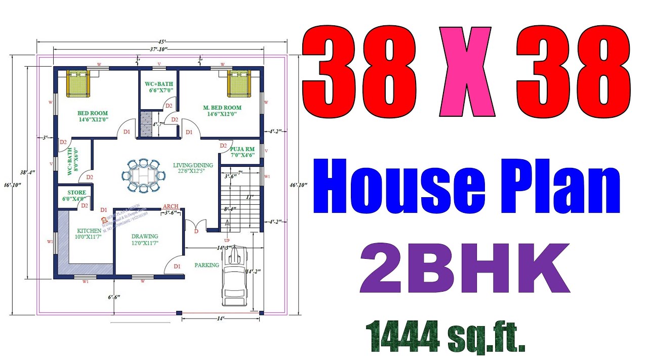 38 X 38 Feet House Plan 38 X 48 Ghar Ka 38-x-38-feet-house-plan-38-x-48-ghar-ka