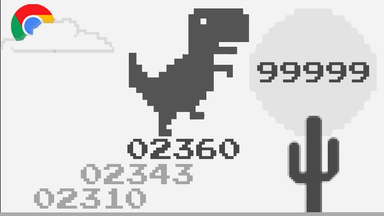 What is the highest score of the Google T-Rex dinosaur game, and what  happens if you get the highest score? - Quora
