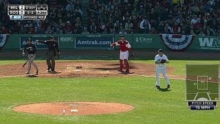 MIL@BOS: Lester fields dropped third strike