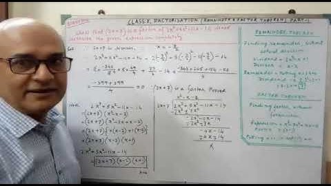 Factorization( remainder theorem ),Part-I, class X for ICSE, CBSE and the State Boards.
