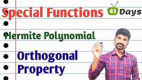 Degree Mathematics || Special Functions || Hermite polynomial -3