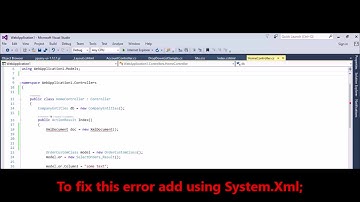 MVC - Fix Error - The type or namespace name 