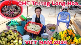 CHỢ Ở VIỆT NAM CHỢ TRƯỜNG LONG HÒA  BIỂN BA ĐỘNG VIỆT Trà VINH NAM 2024