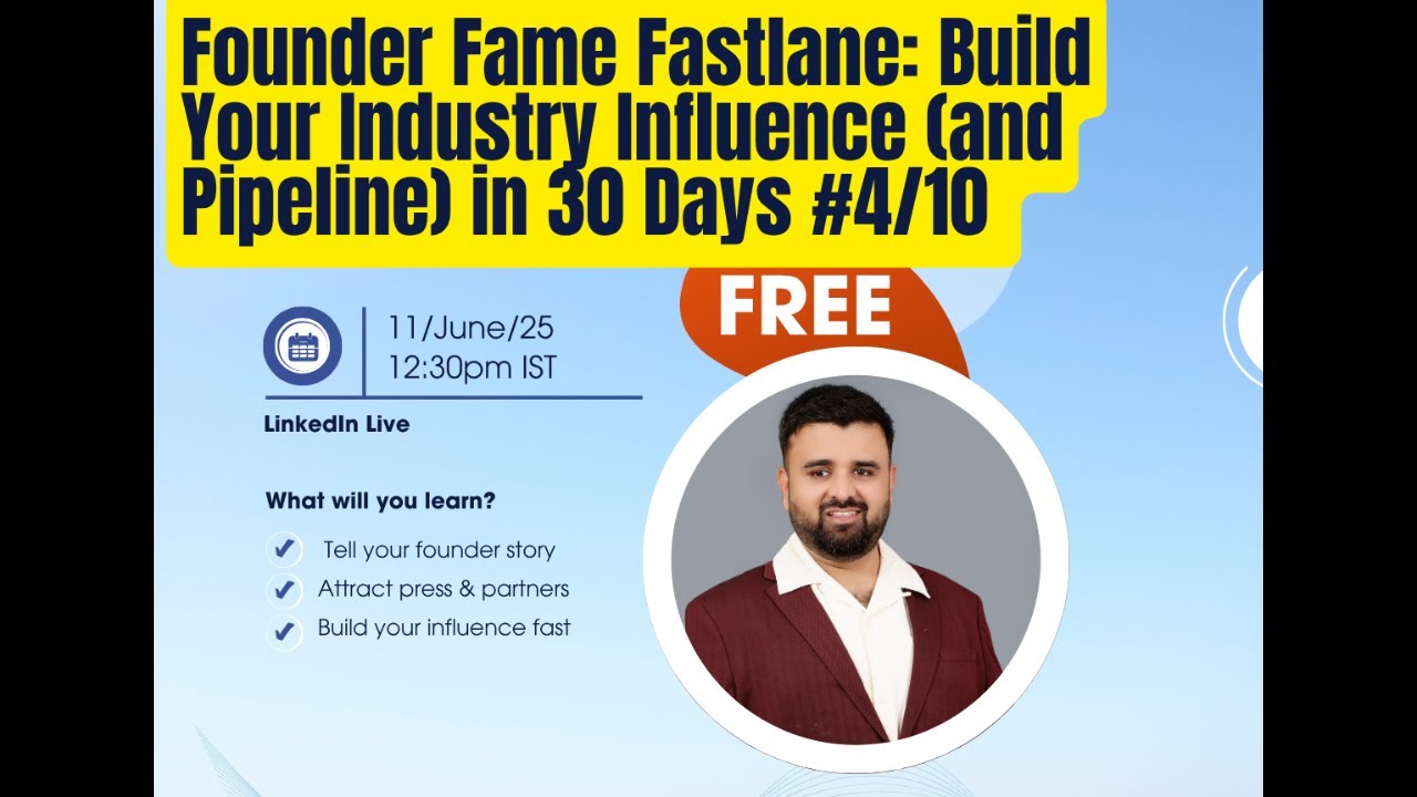 Founder Fame Fastlane: Build Your Industry Influence (and Pipeline) in 30 Days