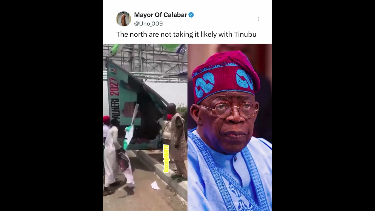 Angry northerners reportedly pull down Tinubu campaign poster