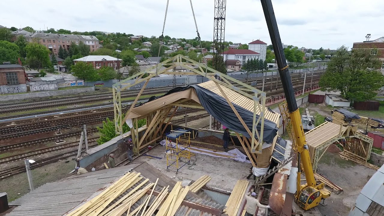 Монтаж портальной фермы