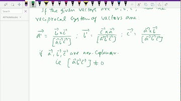 Vectors : - ( Reciprocal system of vectors ) - 81.