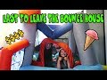 Last To Leave The Bounce House Wins Ice Cream! Huge Bounce House In Our House!