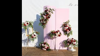 Rose Greenery Eucalyptus Leaves Wedding Floral Arrangement  #floraldesign #backdrop #stage
