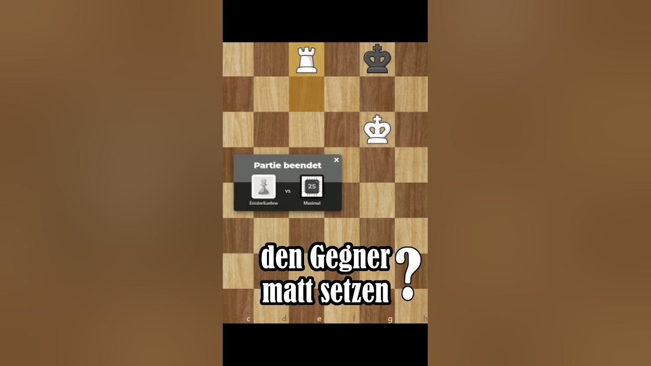 Matt mit Turm und König schach YouTube