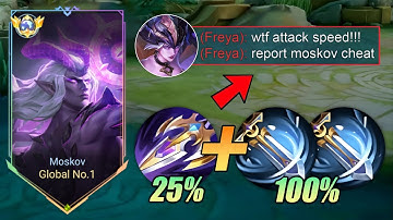 GLOBAL MOSKOV WTF ATTACK SPEED BUILD!! 200% SPEED HACK!?😱 (must try!) - MLBB