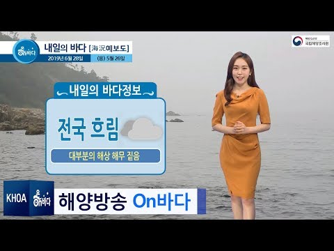 [내일의 바다정보] 2019년 6월 28일 비와 해무 조심하세요 / 해양예보 On바다