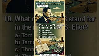 T.S. Eliot MCQ | Full Form of T.S. Eliot | #TSeliot #EnglishLiterature #MasterCadreEnglish #MCQs