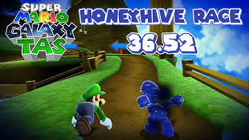 [TAS] Super Mario Galaxy: Honeyhive Cosmic Luigi Race in 36.52