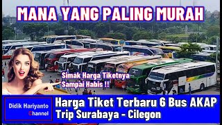 Harga Tiket Terbaru 6 Bus AKAP Tujuan Surabaya - Cilegon