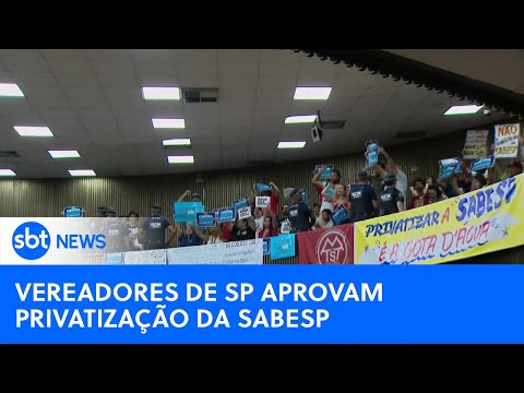 Video camara-municipal-de-sao-paulo-aprova-privatizacao-da-sabesp-sbt-newsna-tv-03-05-24