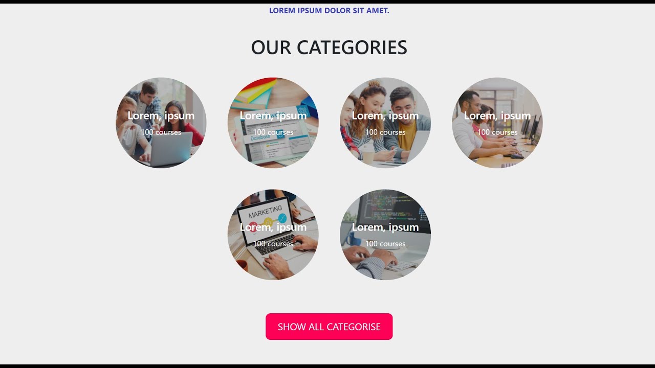 Design Responsive Categories using Html and CSS - YouTube