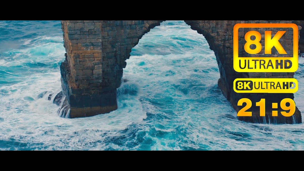 [21:9] Majestic Coastal Cliffs – Aerial Ocean View in 8K Ultra HD - YouTube